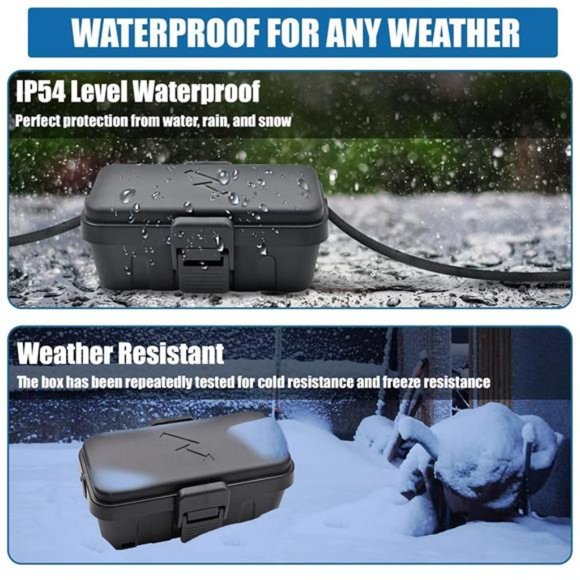 1PCS Weatherproof Electrical Connection Box, Outdoor Electrical Box, Black - Picture 5 of 6